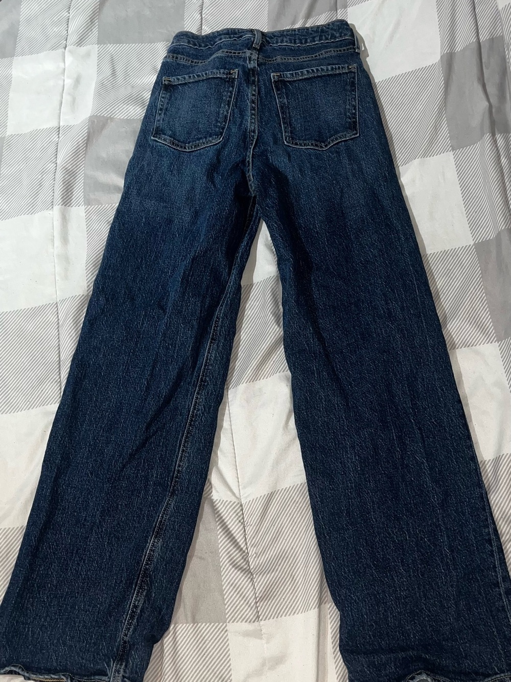 Woman’s straight leg, high rise, blue jean